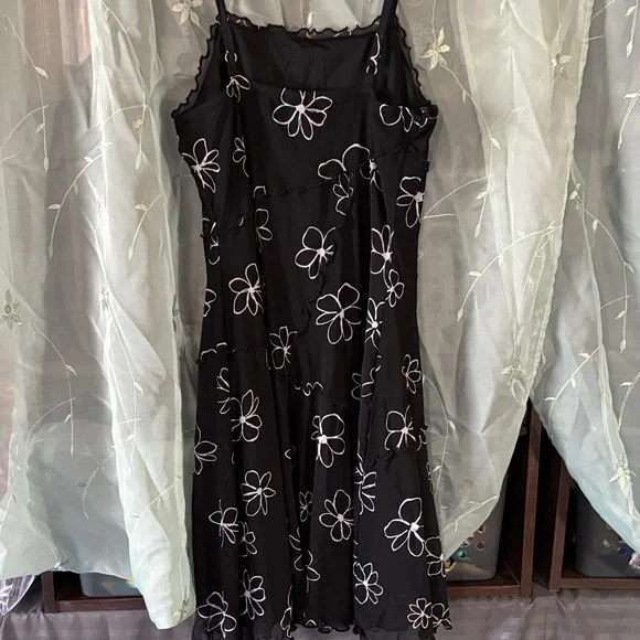 Wild Fable Black Mini Dress with White Floral Accents - Picture 5 of 5